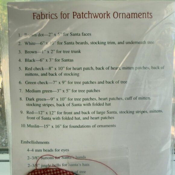 Patchwork Christmas Patterns & Instructions For 6 Pieced Ornaments Kit - Picture 6 of 7